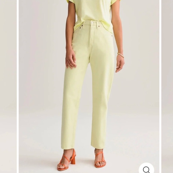 AGOLDE Women’s 90's Mid Rise Loose Fit Jeans in Limoncello Size 27
